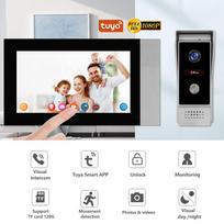 Tuya Villa Gate Wall 2-Way Talking Wired Doorbell Camera Intercom System 7-inch Touch Screen Motion Detection Aluminum Door