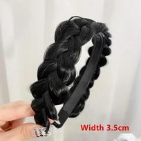 „Lazy Wig Twist“ galvos juostos moterims Plaukų kaulai Plaukų juostos Rankų darbo Retro galvos lankelis Plaukų formavimas Galvos apdangalų priedai juoda
