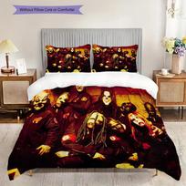 Slipknot Dark Metal Band Three-piece set (1 * duvet cover + 2 * pillowcase, without core) 2D Flat Christmas birthday gift Soft and comfortable 135x200cm