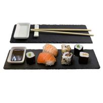 10pcs Sushi Slate Platter with Dip Bowls for Sushi Tableware, Slate Platters with Chopstick Trays, Dip Bowls 10*30cm juoda