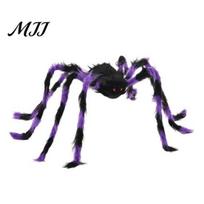 Flexible Leg Giant Spider Large Halloween Decoration, Soft Hairy Scary Prop, Furry Party Decoration Spiders for Outdoor Indoor, Yard, Home, 30cm violetinė