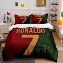 Ronaldo 7 patalynės komplektas Patalynė Antklodės užvalkalų komplektas Antklodės užvalkalas Pagalvių užvalkalai (1 * Antklodės užvalkalas, 2 * Pagalvių užvalkalai, be antklodės įdaro) 135x200cm black
