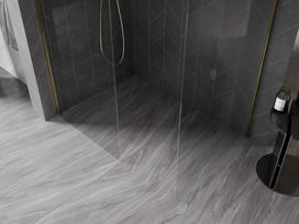 Mexen Kioto-X dušo siena Walk-in 110 x 100 cm, skaidrus 10 mm, auksinis - 800-110-202-50-00-100-X