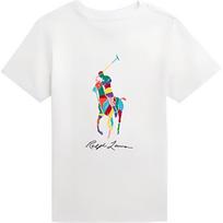 Polo Ralph Lauren Color Block Fitted Crew Neck Short Sleeve T-Shirt Kids Tops White 323934268-001 L