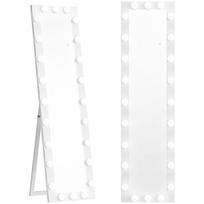 Pastatomas veidrodis su LED apšvietimu 150x40 cm, baltas