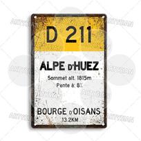 Tour de France Cycling Metal Sign Landmark Plaque ALPE d'HUEZ Col D'Aubisque Col du Granon Peyresourde d'IZOARD l'ISERAN BONETTE 20x30cm（7.8x11.8inch）