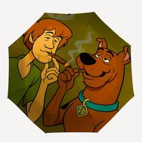 1pc Cigar ScoobyDoo Automatic Folding Umbrella - Compact 8-Rib Design, Durable Plastic & Iron, Daily Use Z1230060