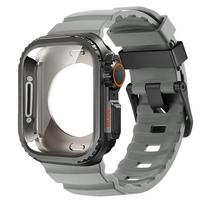 Metal Case+ Silicone Strap For Apple Watch Ultra3 49mm Series 11 10 46mm Hollow Out Protective Accessories For Iwatch 9 8 7 45mm Series 10 46mm