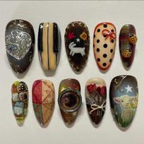 24Pcs Mid-length Almond Press on Fake Nails with Insect Flower Button Design Full Cover Nails Tips Reusable Finished False Nails United States