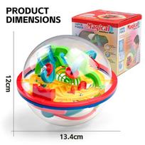 Magic 3D Ball Labyrinth Brain Teaser Smart Puzzle 100 Levels Globe Toy Educational Montessori Game For Kids For Kids Adults Children's Birthday Gift