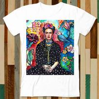 Frida Kahlo Birds Freedom Flowers Art Paint Passion Self Portrait T Shirt Adult Unisex Retro Design Tee Vintage Top A4929 2XL