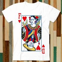 Frida Kahlo Playing Card Diego Rivera Artist Poker Lucky Hand T Shirt Adult Unisex Men Women Retro Design Tee Top A4932 S