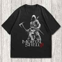 Mortal Shell 2 Shirt, Dark Fantasy Graphic Tee, Soulslike Gaming T-Shirt, Hooded Knight Gamer Gift, Action RPG Video Game Apparel L