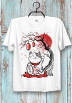 Maneki Neko Japanese Lucky Cat Chinese T shirt Unisex Top Cool Ideal Tee Top for Ladies and Gentlemen 2XL
