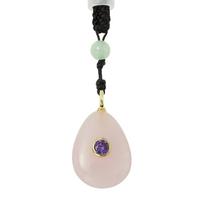 Natural Amber Stone Chunky Waterdrop Pendant Multi-color Crystal Handmade Weave Rope Geometric Neckalce Goth Jewelry Party Gifts rožinio kvarco spalva