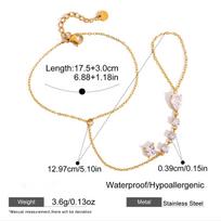 Stainless Steel Geometric Waterdrop Shaped Zircon Finger Bracelet for Women Delicate Chain Bracelets Crystal Bangle Hand Jewelry