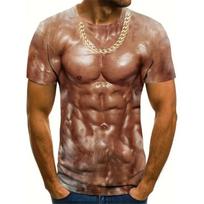 Simulated Human Body Pattern T Shirt for Men Fake Set 3D Printed Tees Summer Casual Short Sleeve O-Neck Tops Oversized  T-Shirts S