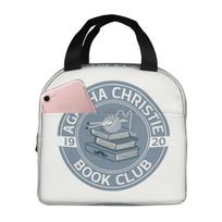 Agatha Christie Book Club Insulated Lunch Bag for Women Children Portable Food Boxes Thermal Lunch Box Tote One Size