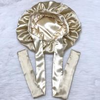 Price High Quality Double Layer Bonnet with Long Tie Hair Bonnet Satin Silk Bonnets