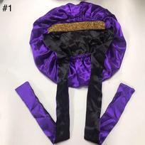 Double Layer Sleeping Silk Bonnet Private Label Silk Bonnet Long Tie Rhinestone Satin Bonnets