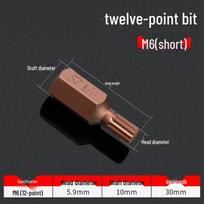 Hardened S2 Steel Hex Torx Impact Driver Bit for Pneumatic Screwdrivers, Auto Repair, and Maintenance
