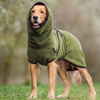 Hot Selling Shaker Fleece Winter/Fall Purple Blue Gray Pet Clothing Hoodies with Hat to Keep Labrador Large Dogs Warm (Army Green,S) armijos žalia spalva