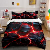Lava Cracked Pattern Bedding Set Bedding Duvet Cover Set Duvet Cover Pillowcases (1 * Duvet Cover 2 * Pillowcases, without duvet insert) 135x200cm
