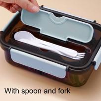 2 Compartment Insulated Lunch Box PP Bento Lunch Box Portable Food Storage Container  For Camping mėlyna