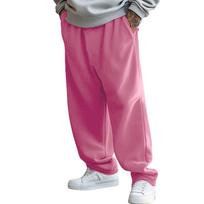 Men's Baggy Sweatpants Wide Leg Sweat Pants With Pockets M rožinė