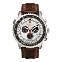 Montre Homme Swiss Alpine Military 7078.9532SAM - Chronographe - Bracelet Cuir - Etanche 10 ATM