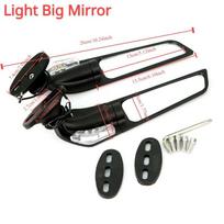 Universalus dauguma motociklų veidrodėlis modifikuotas priekinio sparno reguliuojamas besisukantis galinio vaizdo veidrodėlis su šviesa, skirtas YAMAHA YZF R6 R1 R25 Light Big Mirror