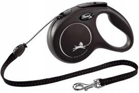 Automatinis šunų pavadėlis FLEXI New Classic S, virvutė, 8 m, juodas