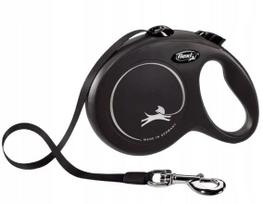Automatinis šunų pavadėlis Flexi New Classic, L dydžio juosta, 5 m, juodas