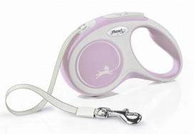 Automatinis šunų pavadėlis Flexi New Comfort, juostinis, S dydžio, rožinis, 5 m