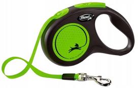 Automatinis šunų pavadėlis Flexi New Neon, S dydžio juosta, žalias, 5 m