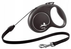 Flexi Black Design automatinis pavadėlis šunims, lyninis, M dydis, juodas, 5 metrai