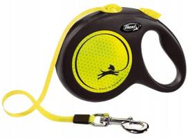 Flexi Neon L automatinis pavadėlis šunims, diržinis, geltonas, 5 m