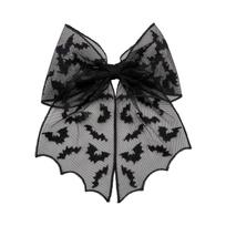 Halloween Bat Hair Clip Gothic Lace Veil Hairpin For Women Girls Cosplay Costume Accessories With Tulle Embroidery Bow S1