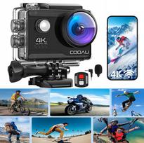Sportinė kamera 4K UHD, 60 FPS, atspari vandeniui, WiFi, nuotolinio valdymo pultas, EIS, su priedais