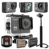 Sportinė 4K UHD veiksmo kamera, WiFi, HDMI, distancinis valdymas, atspari vandeniui, 2 monopodo baterijos