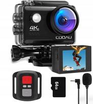 Veiksmo kamera 4K UHD, WiFi, atspari vandeniui, 2.0" LCD, 64GB priedai