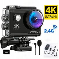 Sportinė kamera 4K 60FPS 20MP, atspari vandeniui, su 64GB kortele