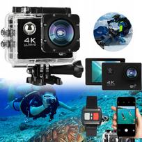 Veiksmo kamera 4K, atspari vandeniui, nardymui iki 40 m, su nuotolinio valdymo pulteliu