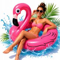 Pripučiamas baseino ratas „Flamingas“, 120 cm