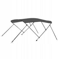 Valties biminis stogelis, 3 lankai, antracito spalvos, 183x160x137 cm