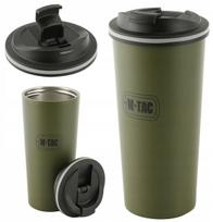 Termo puodelis su dangteliu ir vožtuvu M-Tac, 0,45 l, nerūdijantis plienas, alyvuogių spalvos