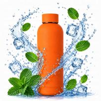 Nerūdijančio plieno buteliukas-termosas, 500 ml, oranžinis, šaltiems gėrimams