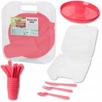 Pikniko indų rinkinys dėžutėje, plastikinis, 31 vnt.