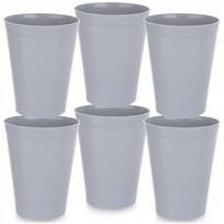 6 plastikinės daugkartinės 300 ml kelioninės taurės