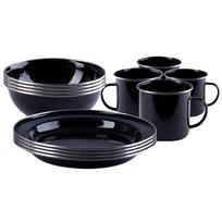 Turistinė emaliuotų indų rinkinys Mil-Tec Western Black, 12 dalių